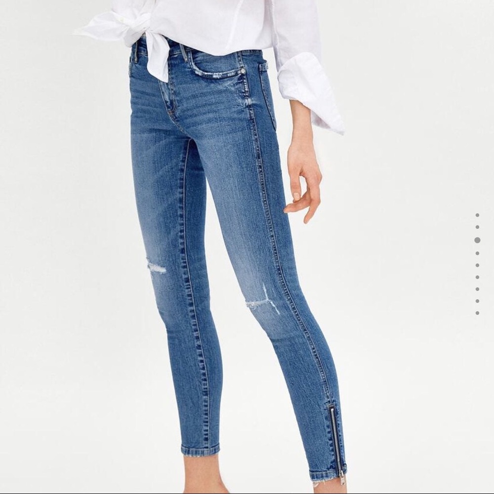 Zipper Ankle Zara Blue Jeans